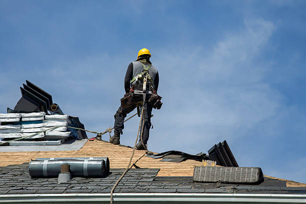 Professional Gutter Installation technician working in Freeland, WA